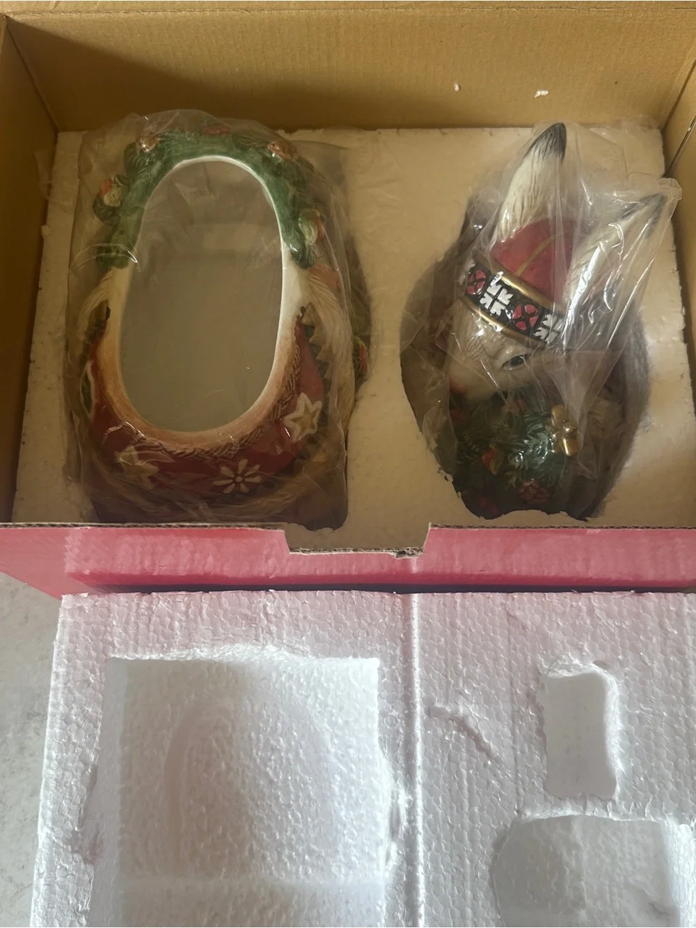 Fitz & Floyd Christmas Lodge Rabbit Lidded Box New Bunny Sleigh Candy Dish w Box